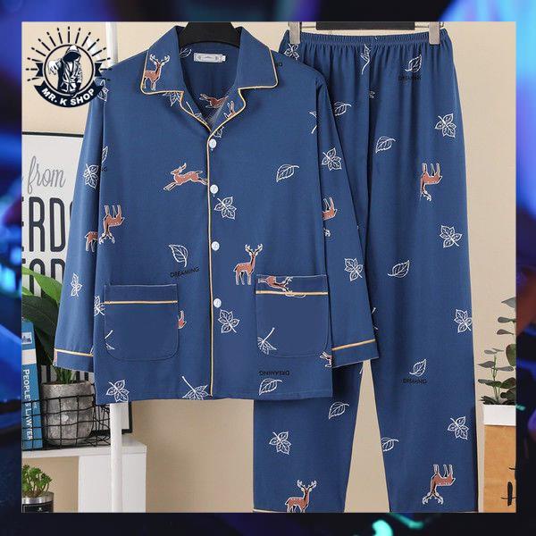Bộ Đồ Ngủ Dài Tay Chất Liệu Cotton Thiết Kế Mới Thời Trang Dành Cho Mùa Xuân Thu