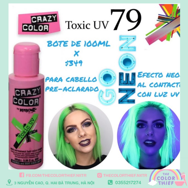 [Part 3] Thuốc nhuộm phản quang tia UV - Crazy Color Neon UV Semi-permanent Hairdye