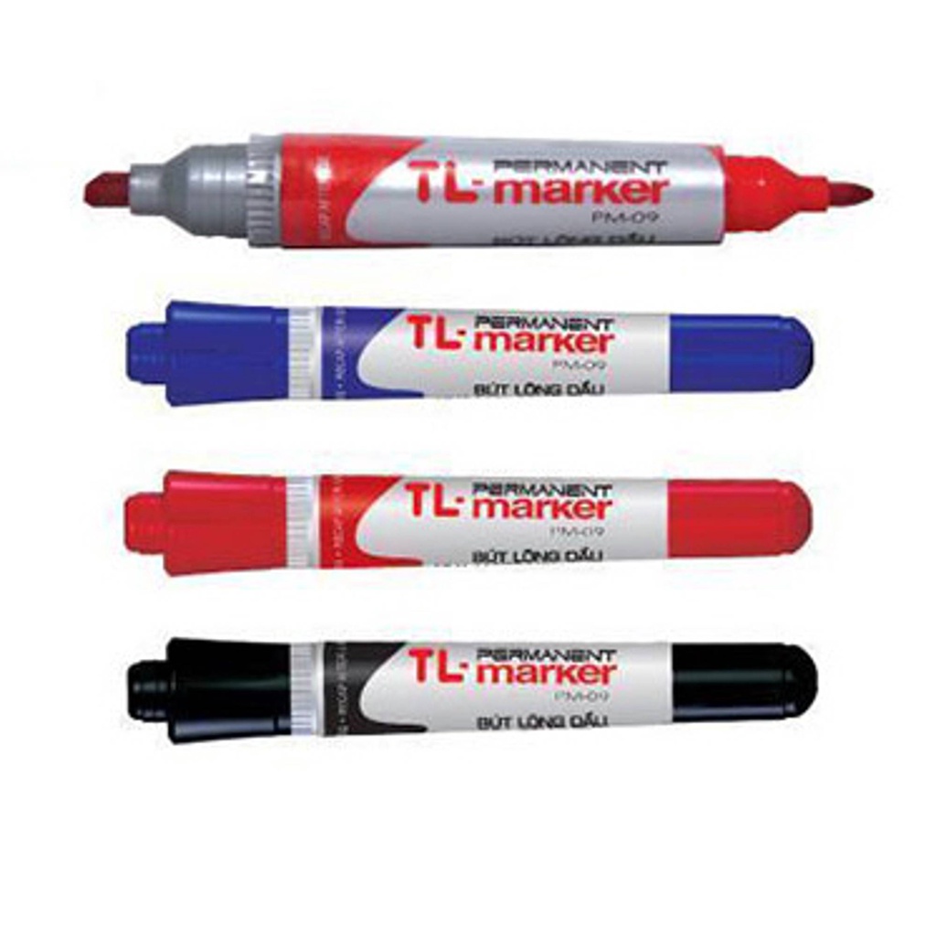 ( 1 Hộp 10 Cây ) Bút Lông Dầu Lớn PM09 Ngòi 0.8mm &amp; 6mm Thiên Long Camshop