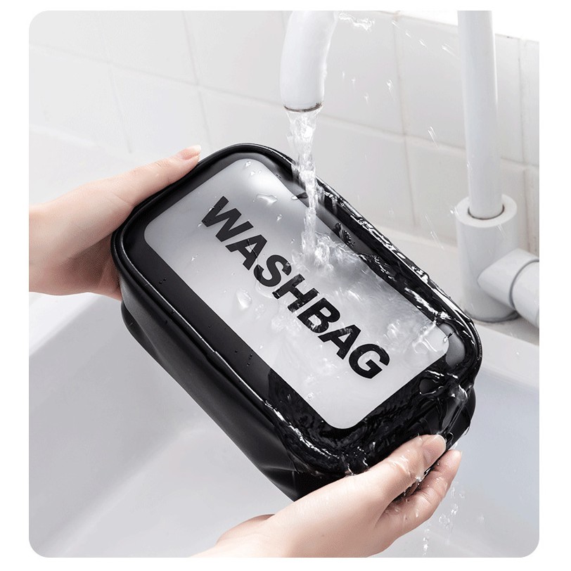 [Giá Siêu Rẻ] Túi Đựng Mỹ Phẩm WASHBAG Chống Nước Da Pu Nhựa PVC Trong Suốt