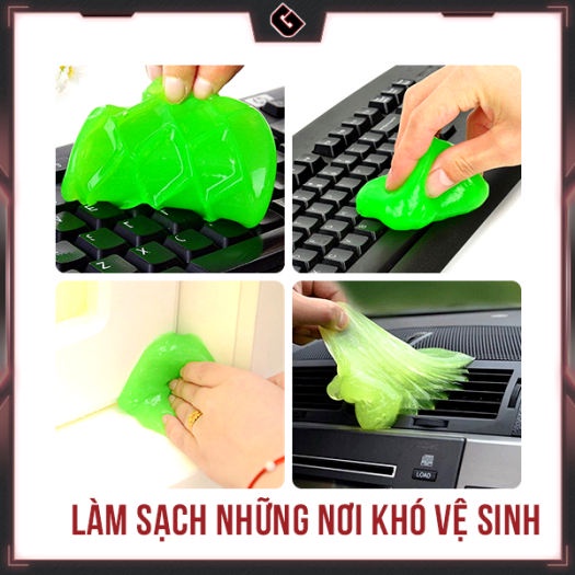Túi Gel Vệ Sinh nội thất xe hơi, Bàn Phím,gel Lau Bụi Xe Ô Tô Tái Sử Dụng nhiều lần chuẩn hàng Supper Clean