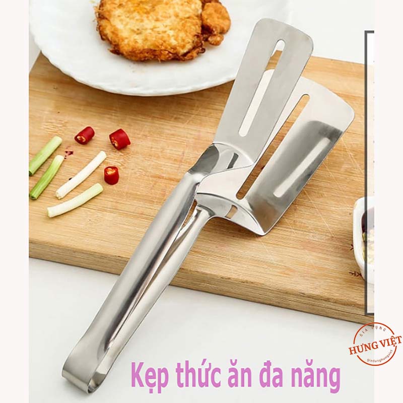 Kẹp gắp thức ăn, cây gắp đồ ăn bằng inox, chịu nhiệt, gắp thức ăn nóng tiện dụng, lật trứng, cá rán [KẸP THỨC ĂN]