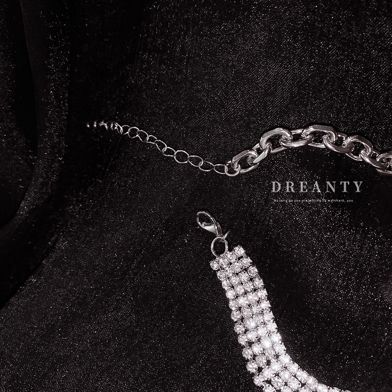 Vòng Cổ choker Kim Loại Ngắn Đính Đá Lấp Lánh Đơn Giản Thời Trang Phong Cách Hàn Quốc Cho Nữ