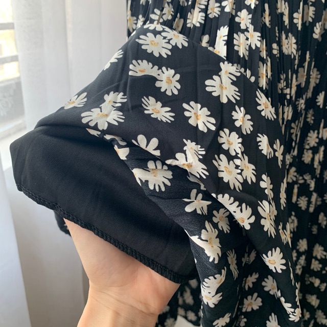 Chân váy hoa daisy dập ly ( hình thật )