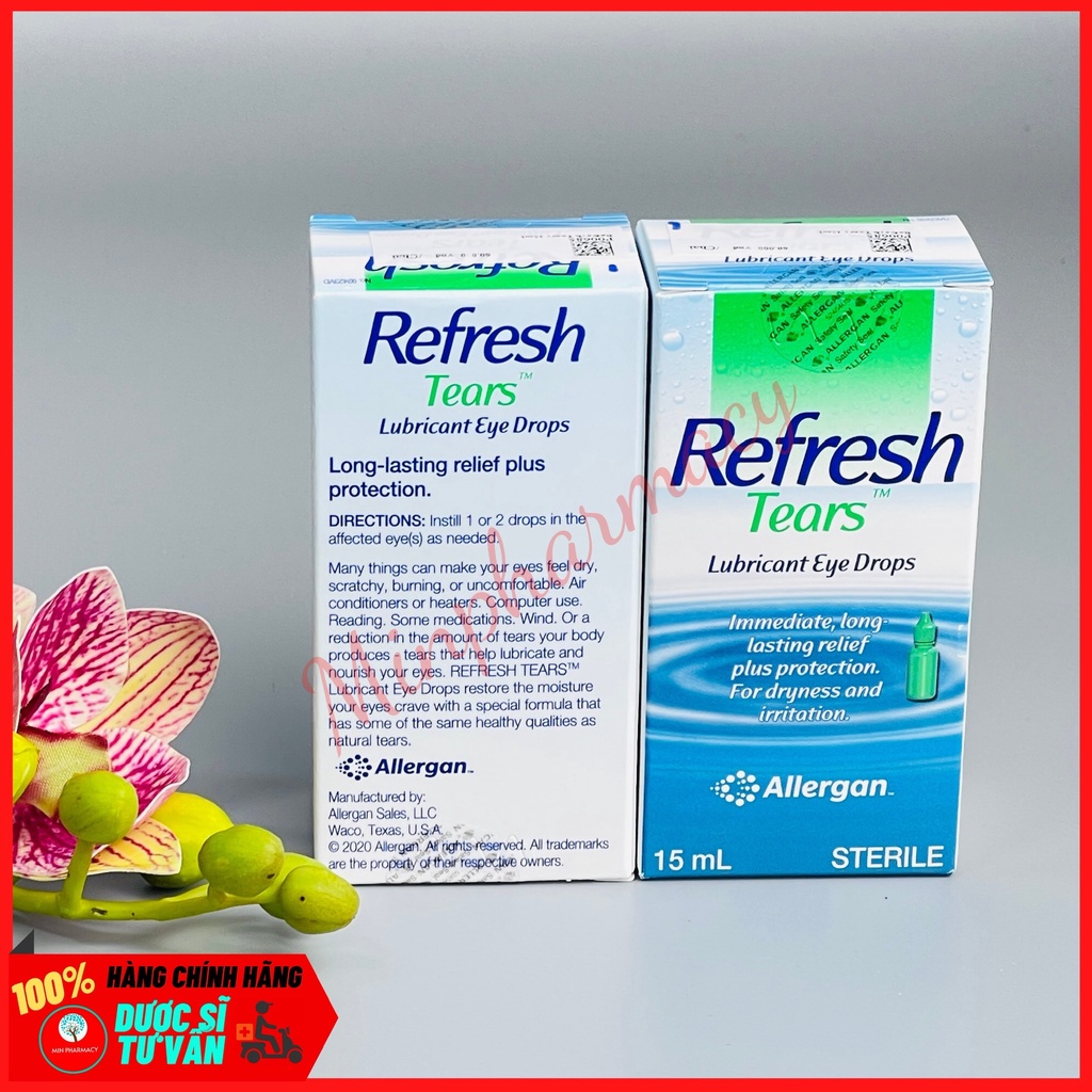 Refresh Tears 15ml [Nhập Khẩu Chính Hãng Từ Mỹ] Nước Mắt Nhân Tạo Giảm Khô Mắt, Kích Ứng Mắt - Minpharmacy