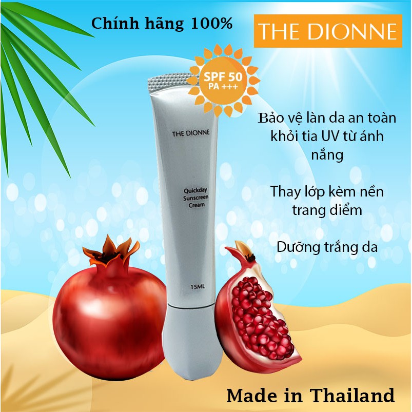 Kem chống nắng trắng da và trang điểm 3 in1 The Dionne Quickday Sunscreen Cream | BigBuy360 - bigbuy360.vn