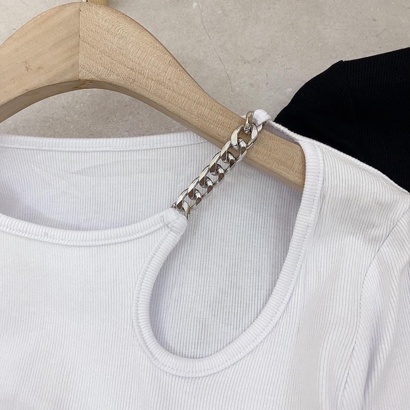 [ CÓ ẢNH THẬT + VIDEO TỰ QUAY ] Áo Tay Dài Khoét Vai Cổ Xích Nhún Eo Hot Hit 3 Màu Cực Xinh | BigBuy360 - bigbuy360.vn