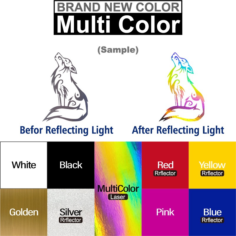 Miếng Dán Trang Trí Xe Hơi Hình Chó Sói Bằng Vinyl Chống Thấm Nước Thời Trang