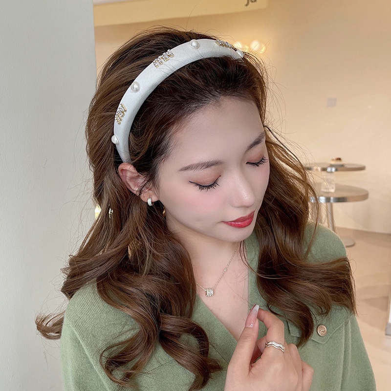 Băng đô đính đá in chữ phong cách Hàn Quốc thời trang dành cho nữ