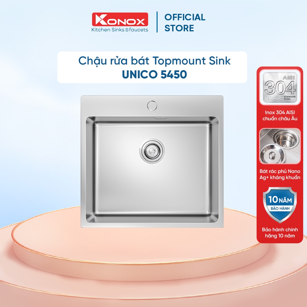 Chậu rửa bát inox KONOX Topmount Sink Unico 5450