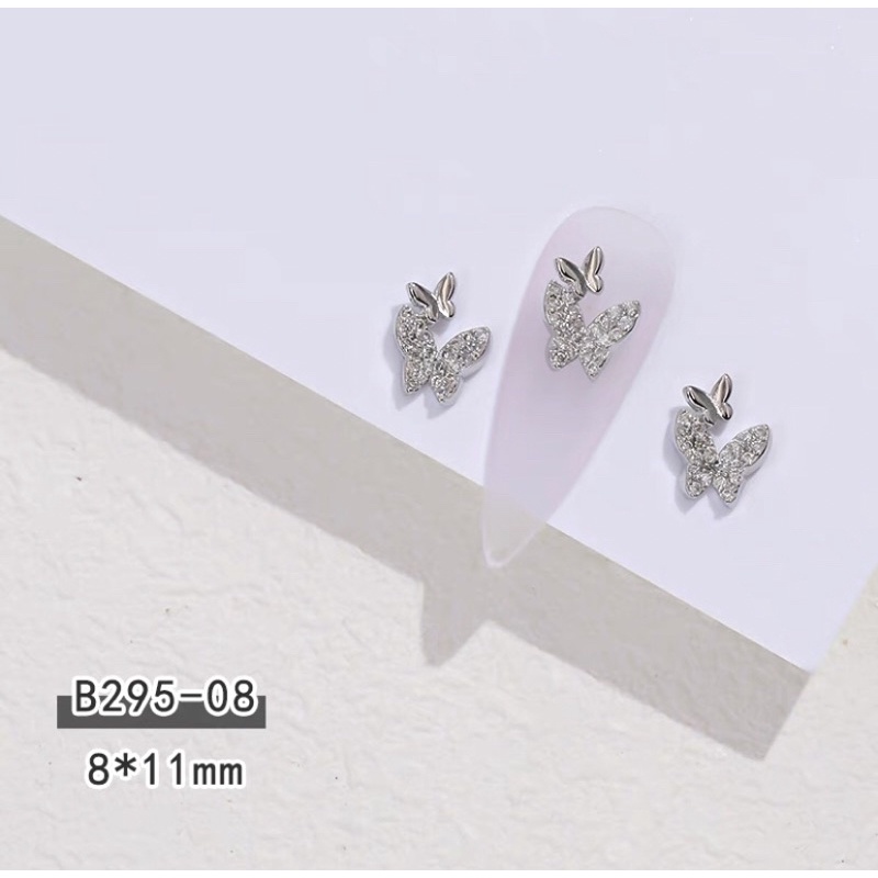 Charm bướm nail , set 10 con bướm đôi kim loại gắn móng