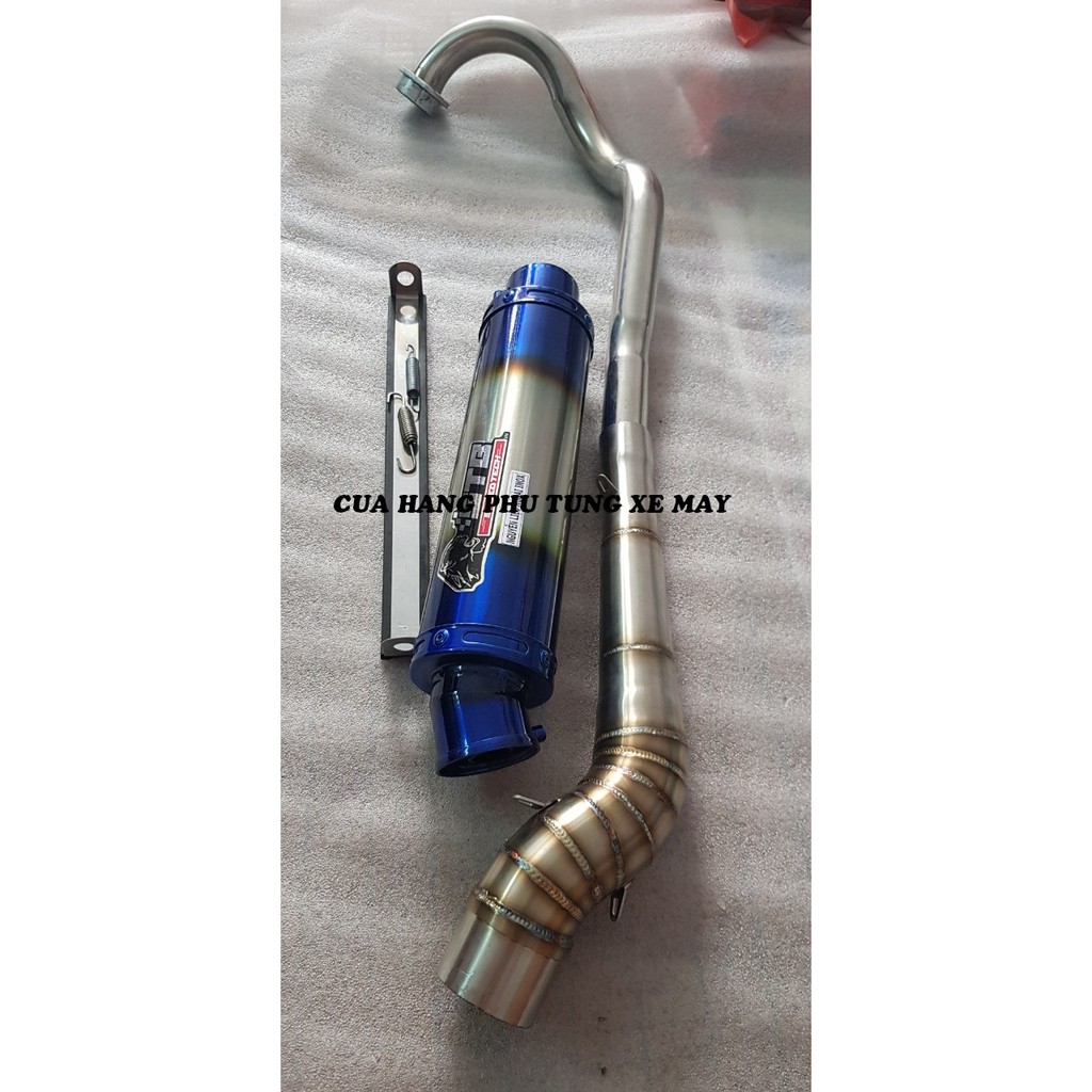 Pô STB - kèm cổ 2 khúc inox 304 gắn xe Ex 135/ Ex 150/ Winner 150/ Winner X/ Sonic/ Raider Fi/ Satria