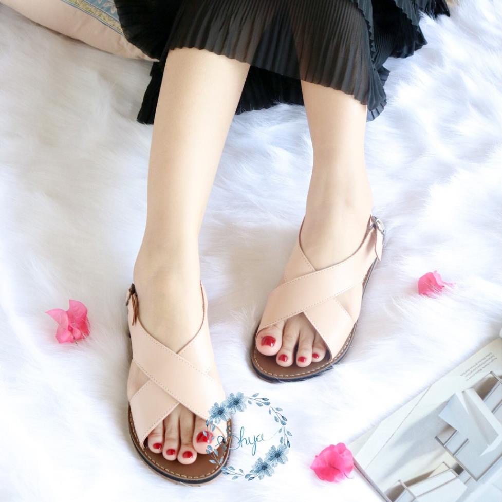 Dép sandal nữ đẹp thời trang đi biển, đi học xinh quai bản to đế bệt có Bigsize cao cấp chính hãng S002 🍨