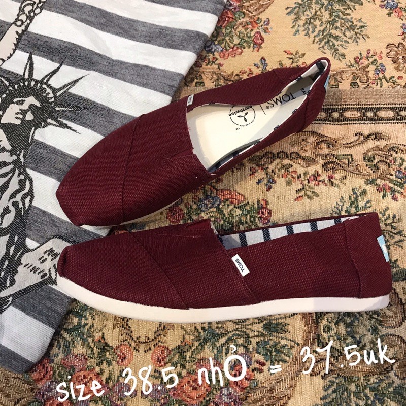 Giày lười slip on TOMS sz 37 37.5