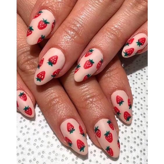 Sticker 3D Dâu Tây | Hình Dán Móng Tay Đáng Yêu DD-604