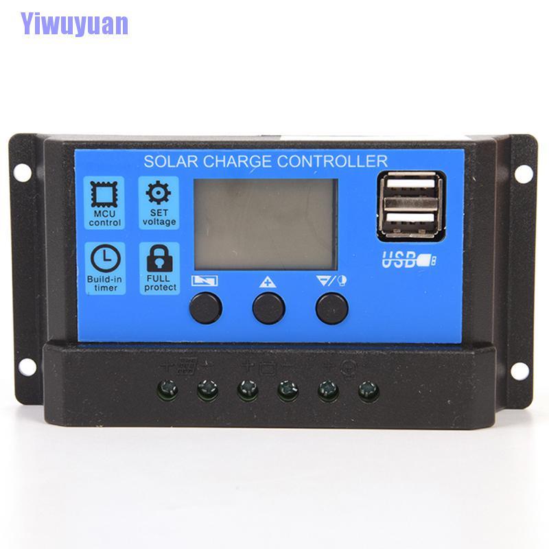 Thiết bị điều khiển sạc pin năng lượng mặt trời 10a 12v/24v có cổng USB và màn hình LCD chất lượng cao