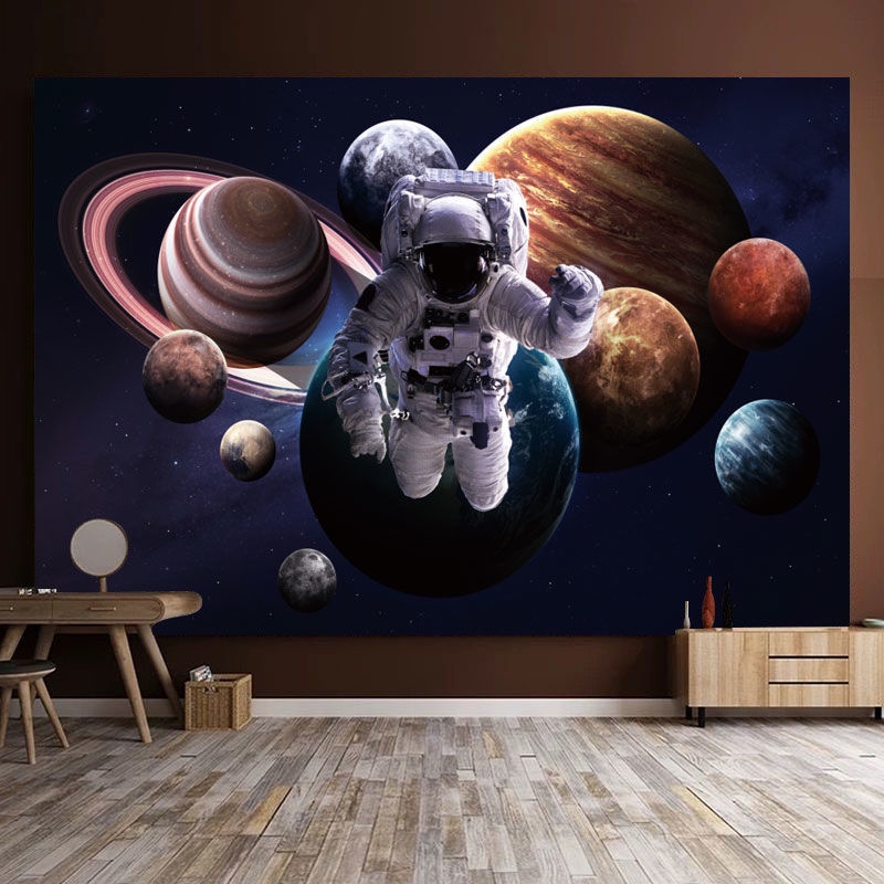 Tranh vải treo tường trang trí nội thất hình phi hành gia vũ trụ NASA