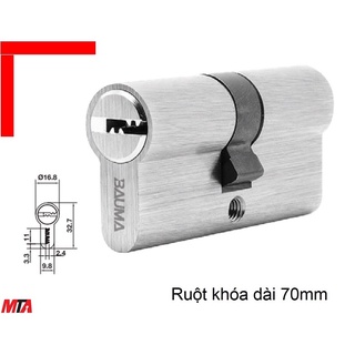 Ruột khóa 2 đầu chìa bauma 916.87.825 - dùng cho cửa chính