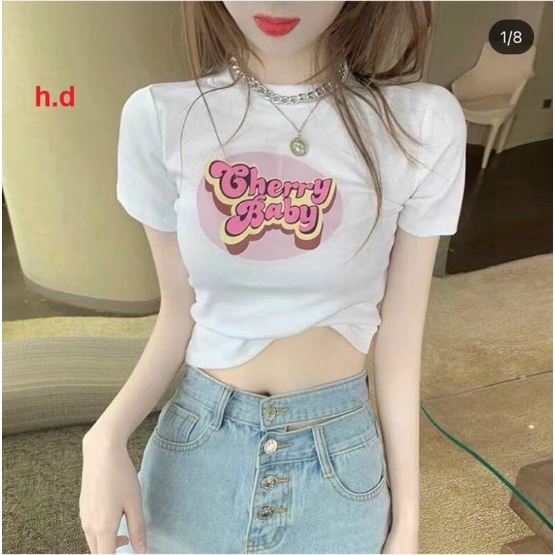 Áo Croptop nữ ôm body tay ngắn Chery Candy❤️chất bodip cá tính, sexy, năng động thời trang Hè 202