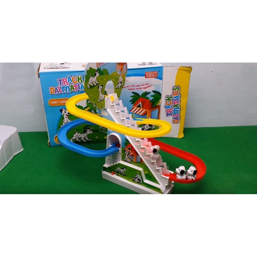 Bộ đồ chơi Chó Đốm Leo Cầu Thang cho bé - Đồ chơi Tàu Lượn leo cầu thang - Đồ chơi đường đua tàu lượn
