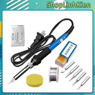 Bộ mỏ hàn nhiệt điều chỉnh nhiệt độ 60W TQ936/ 5 đầu mũi hàn/ thiếc fengfa/ bọt biển/ kệ hàn/ nhựa thông