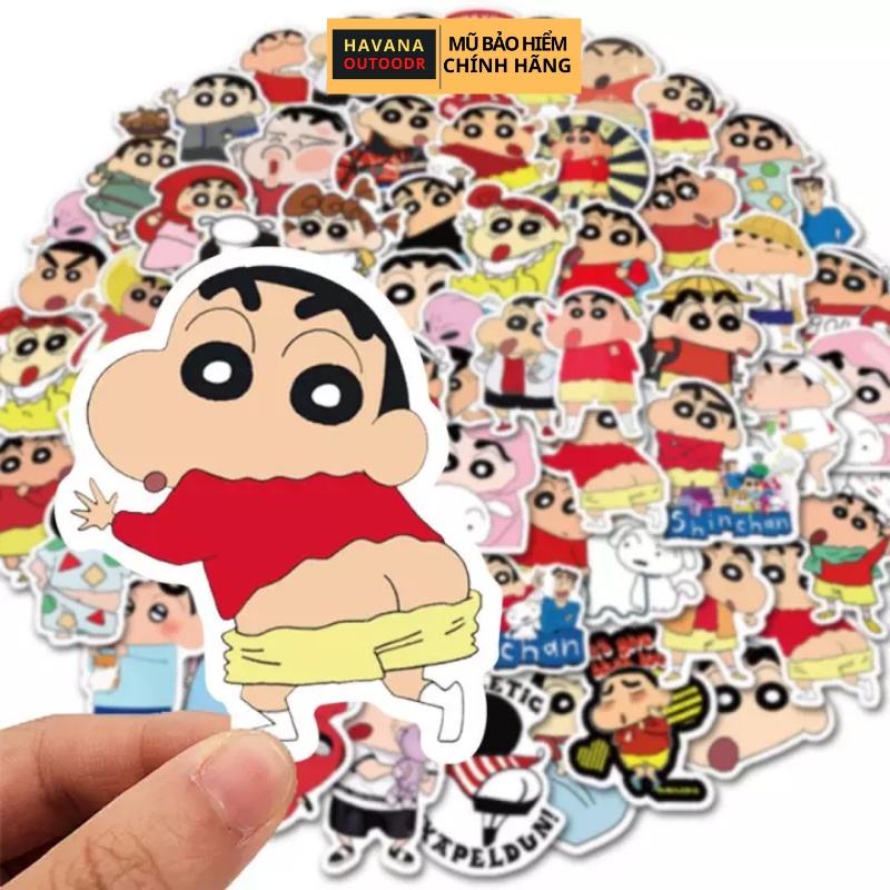 SET 10 Miếng Dán Sticker Shin Cute Chống Nước Gắn Mũ Bảo Hiểmm , Vali , Laptop , Ván Trượt .. Havana Store