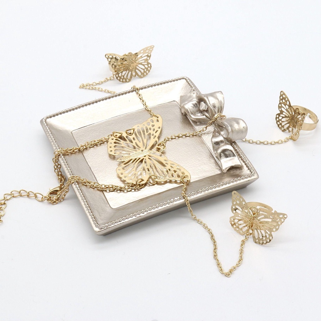 Nhẫn Hình Bướm ME ME|Vòng Tay Nhiều Màu Sắc Phong Cách Harajuku Cho Nam Và Nữ