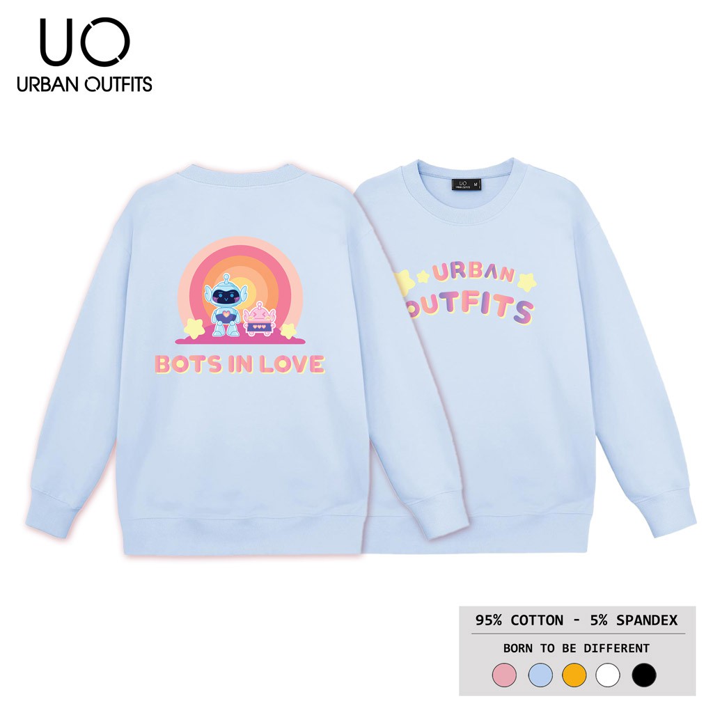 Áo Sweater Form Rộng Nữ Nam URBAN OUTFITS In BOTS IN LOVE SWO28 Thun Cotton Nỉ 4 Chiều Local Brand