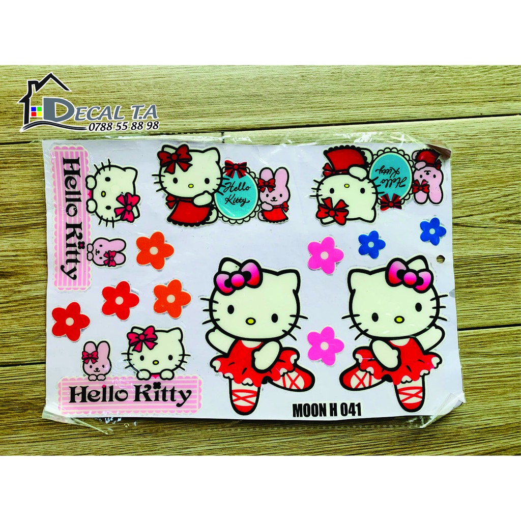 Ticker Kitty logo nổi dán xe máy, xe Ôtô, laptop, Đt, nón bảo hiểm