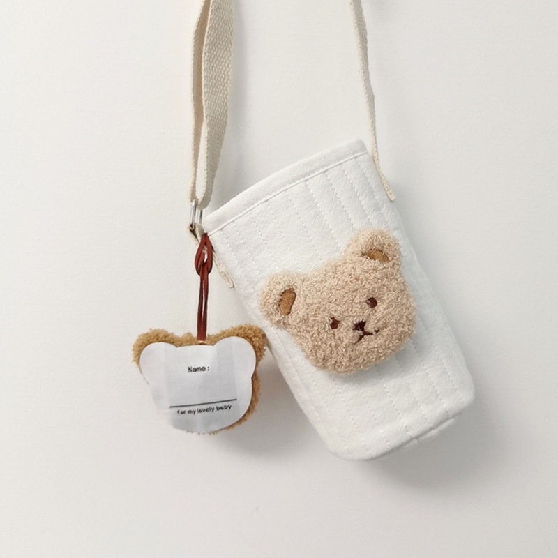 Túi Đựng Bình Sữa Giữ Ấm Đeo Vai / Bình Sữa Em Bé Hình Chú Gấu Dễ Thương Có Thể Tái Sử