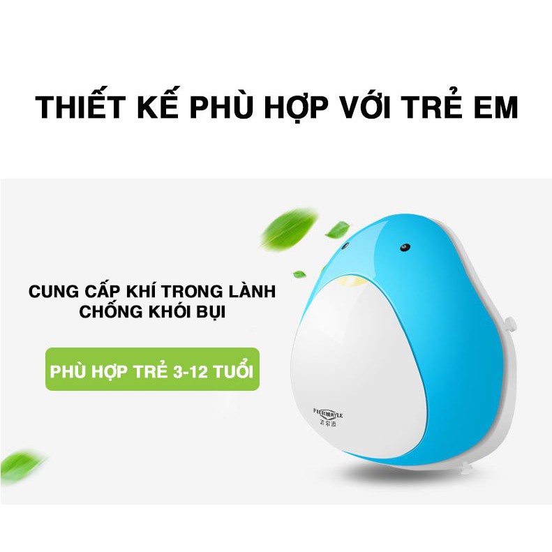 Khẩu trang trẻ em TẶNG ĐẦU LỌC Khẩu trang y tế tự động thông gió , màng lọc 4 lớp kháng 99,99% bụi mịn và vi khuẩn