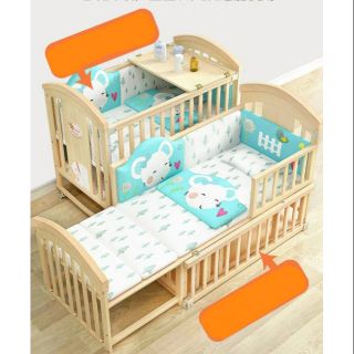 GIƯỜNG CŨI ĐA NĂNG JM  BỘ QUÂY 5 MÓN VÀ MÀN