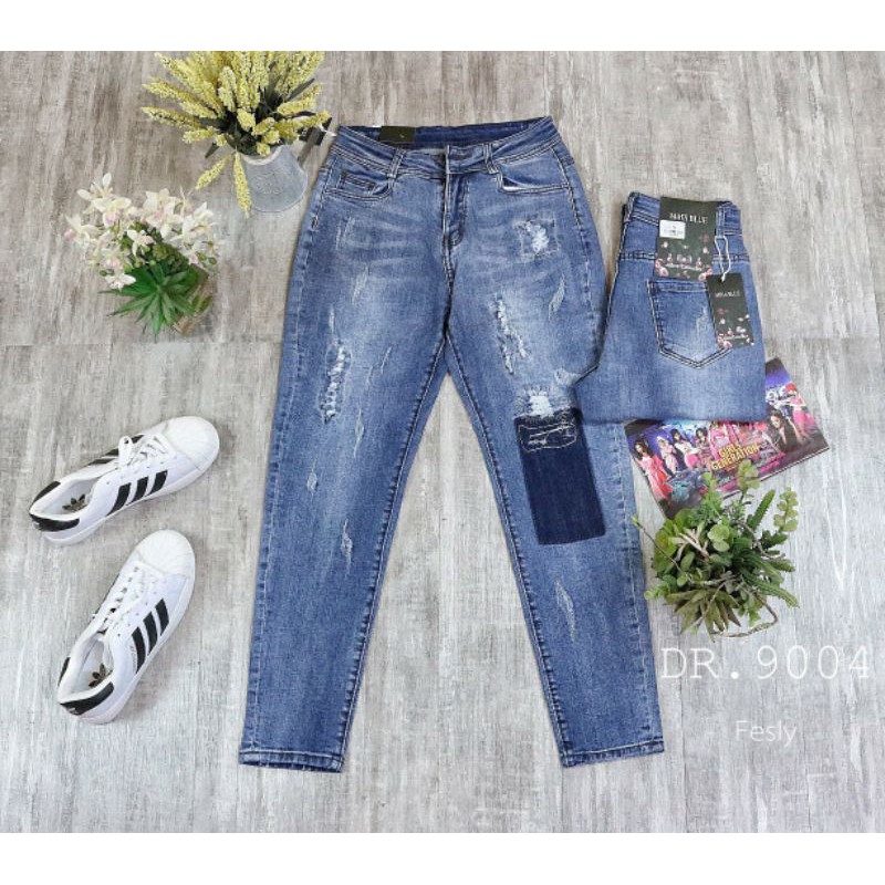 Quần Jeans Nữ Baggy Xanh Siêu Hot Lưng Cao Cá Tính Thời Trang