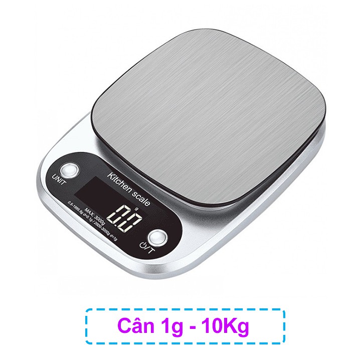 Cân Tiểu Li Điện Tử Mini Định Lượng Từ 1gram Đến 10kg, Cân Điện Tử Làm Bánh Cho Độ Chính Xác Cao + Tặng Kèm 2 Pin AA