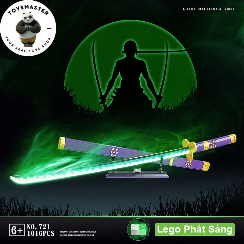 Đồ Chơi Lắp Ráp Kiểu Lego Mô Hình Kiếm ENMA Dạ Quang Roronoa Zoro Trong Đảo Hải Tặc Model721 Với 1016 Mảnh Ghép