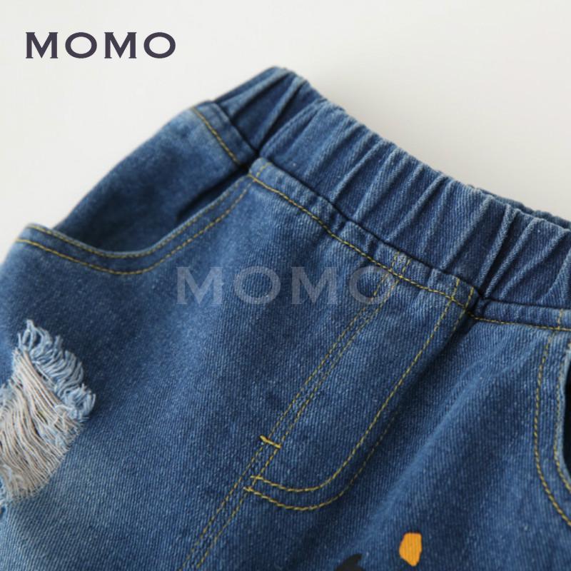 Quần Short Denim In Chữ Thời Trang Cho Bé Trai 2-8 Tuổi