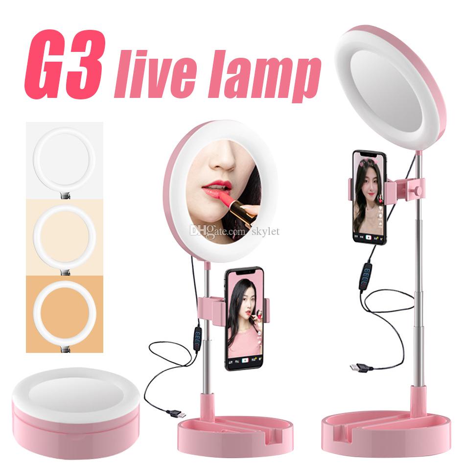 Đèn Live Stream kiêm Gương Trang Điểm Makeup Lamps G3,, để bàn, 3 chế độ ánh sáng