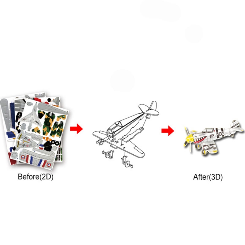 Bộ Xếp Hình Máy Bay Giấy 3d 111 Mảnh Cho Bé
