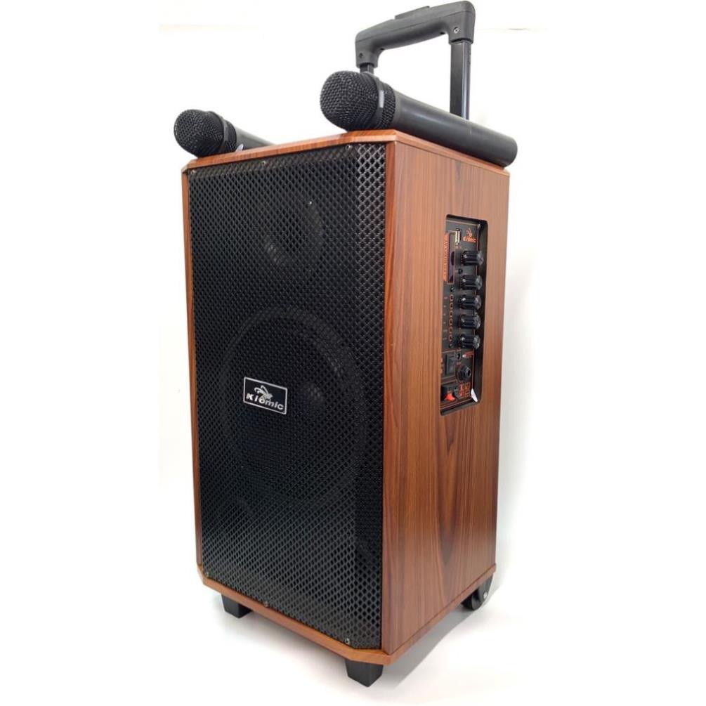 Loa Vali Kéo Di Động Karaoke Bluetooth Kiomic K88 Âm Thanh Siêu Đỉnh(Tặng 2 micro không dây hát cực hay K-88)