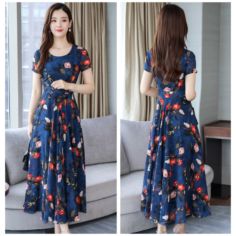 Đầm Maxi hoạ tiết hoa phong cách Bohomian có size lớn