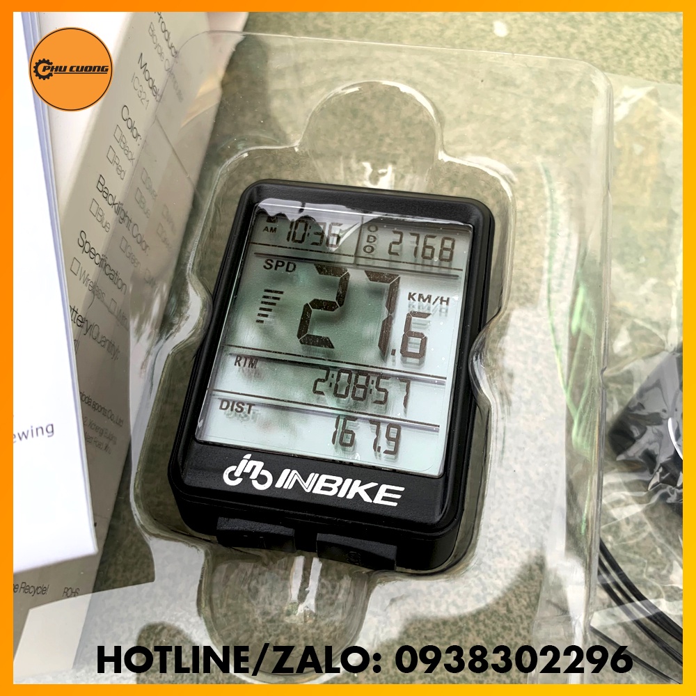Đồng Hồ Đo Tốc Độ, Khoảng Cách INBIKE ( Chống Nước IPX6 ) Có Màn Hình Led Xanh Ban Đêm Cho Xe Đạp
