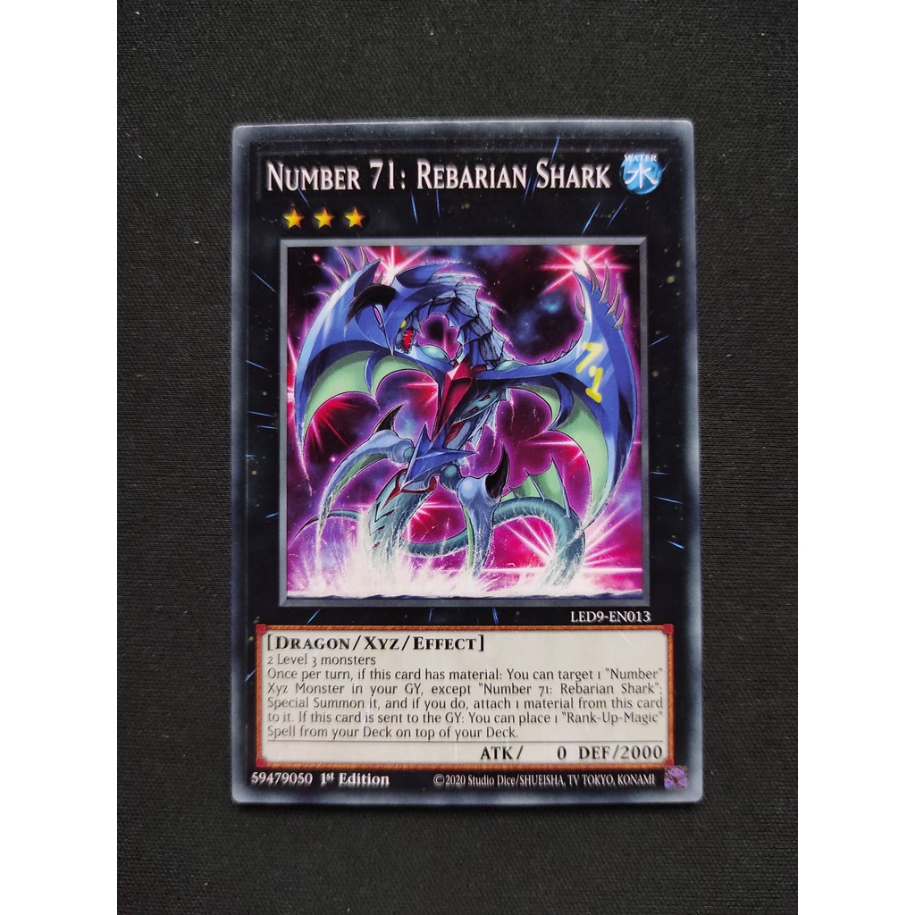 (YGO-TCG)1 lá thẻ bài Number 71: Rebarian Shark - LED9-EN013 - Common