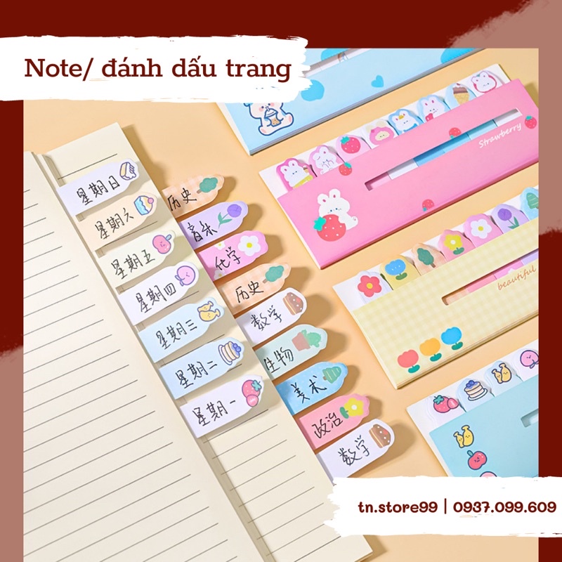 SET 120 GIẤY NOTE/ ĐÁNH DẤU TRANG GHI NHỚ HÌNH SIÊU CUTE