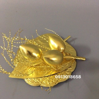 Quả cau lá trầu bằng đồng + 1 đĩa