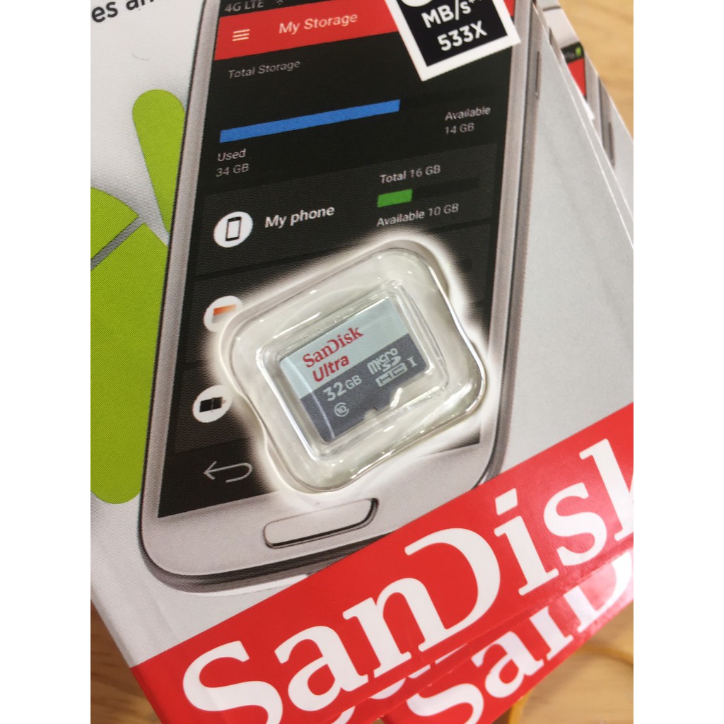 Thẻ nhớ MicroSD Sandisk Ultra 16GB + 32GB