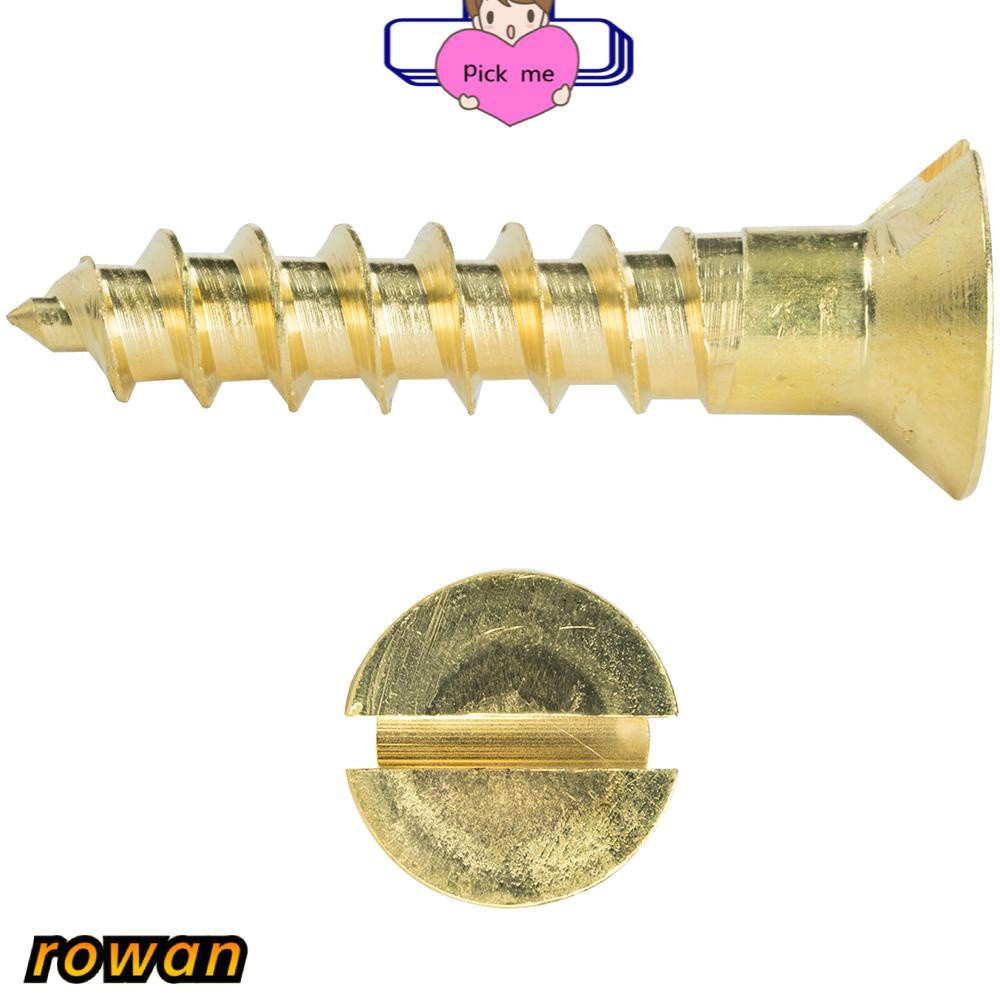 ROW Chipboard Slotted Flat Head Slotted Drive Self Drilling Wood Screws New Tapping Fasteners Hardware Solid Brass