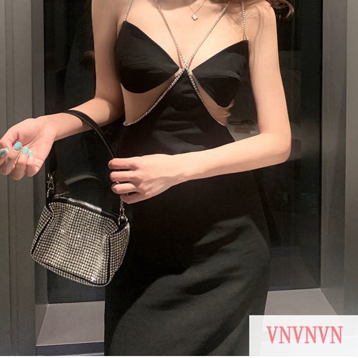 Đầm Sát Nách Cổ Chữ V Phối Lưới Kiểu Dáng Quyến Rũ | BigBuy360 - bigbuy360.vn