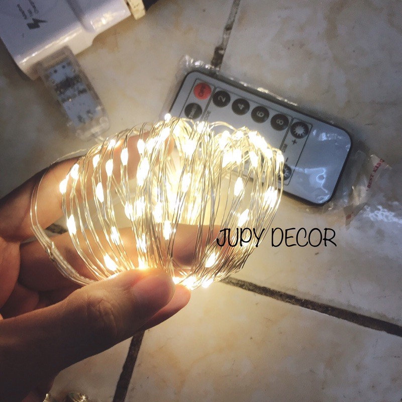 Dây đèn led đom đóm (fairy light) bằng kẽm trắng 10m