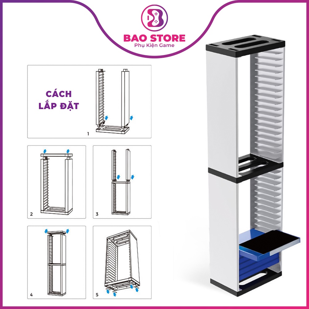 Kệ đựng đĩa 36 đĩa game PS5 / PS4 / Xbox One / Nintendo Switch