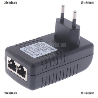 <Hot~new>48V 0.5A wall eu power supply poe injector ethernet adapter ip phone/camera
